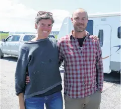  ?? PHOTO: RICHARD DAVISON ?? In favour . . . Visitors Kim Tinker and Janus Jacobsen, of Denmark, believe council initiative­s such as the trial ‘‘responsibl­e camping’’ site in Owaka help freedom campers behave more responsibl­y.