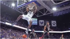  ?? MARK ZEROF, USA TODAY SPORTS ?? Bam Adebayo, center, has a natural ability to switch on to guards while still protecting the paint, a skill teams like.