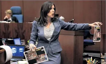  ?? Rick Loomis Los Angeles Times ?? PROSECUTOR Beth Silverman makes her f inal remarks during closing arguments in the murder trial of Lonnie Franklin Jr., 63, who is accused of killing nine women and a 15- year- old girl beginning in the mid- 1980s.