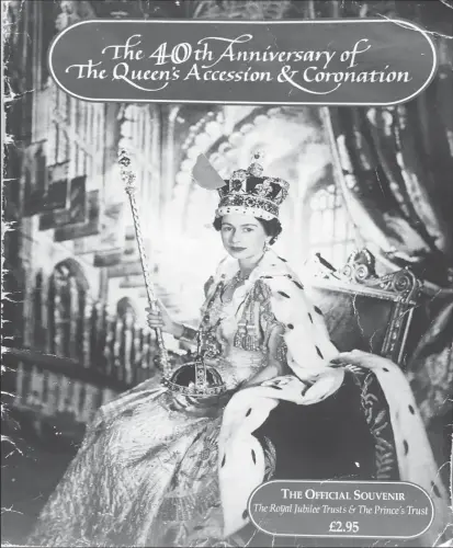  ?? ?? Cecil Beaton’s iconic photo was reproduced on the cover of the official souvenir magazine for the 40th anniversar­y of the Queen’s accession and coronation.