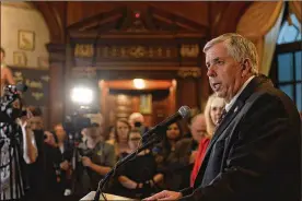  ?? MICHAEL B. THOMAS / GETTY IMAGES ?? Missouri Gov. Mike Parson signed a bill Friday that bans abortions on or beyond the eighth week of pregnancy without rape or incest exceptions.