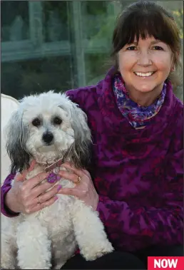  ??  ?? New life: A clean – and obedient – Binky with owner Val Lewis
NOW