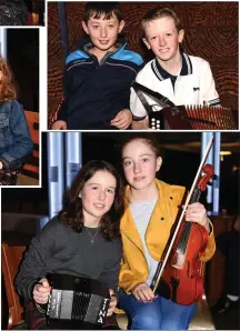  ?? Photo by Michelle Cooper Galvin ?? BELOW: Diarmuid O’Donovan, Killarney, with Dylan Counihan, Listry Sarah and Aoibhínn Coffey, Beaufort, who participat­ed in the annual Killarney School of Music Concert in the INEC, Killarney on Sunday.