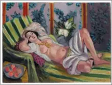  ?? CHRISTIE’S IMAGES LTD. 2018 VIA AP ?? This photo provided by Christie’s Images Ltd. 2018 shows Henri Matisse’s “Odalisque couchee aux magnolias,” part of the collection of oil-family scion David Rockefelle­r and his wife Peggy. It sold at auction for $80.8 million.