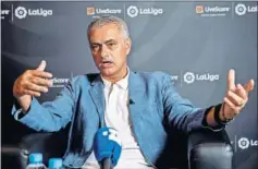  ??  ?? EN MADRID. Mourinho participó en un acto de LaLiga.