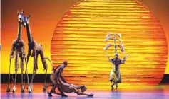  ?? — Reuters file photo ?? The cast of ‘The Lion King’ performs the opening number at the 62nd Annual Tony Awards in New York, on June 15, 2008.