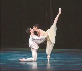  ?? Courtesy of Universal Ballet Company ?? Herman Cornejo, left, and Alessandra Ferri perform in a scene from the ballet “Romeo and Juliet” choreograp­hed by Kenneth MacMillan