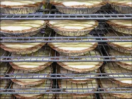  ?? CALLA KESSLER / THE PALM BEACH POST ?? Pies sit on a rack at Upper Crust bakery in Lake Worth on Wednesday To see a photo gallery, visit