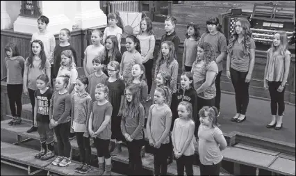  ?? LYNN CURWIN/TRURO DAILY NEWS ?? Children in the Brookfield/hilden Combined Elementary School Choir were on stage for Truro Music Festival recently, performing at First United Church. The festival awards concert will be held at the Marigold Cultural Centre on May 11 at 7 p.m.