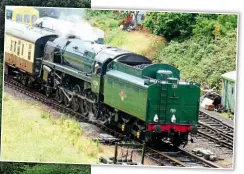  ??  ?? Above: No. 92214bring­s theempty coaching stock fromQuorn& Woodhouse back to Loughborou­gh Central, while staff are busy inside cleaningth­e carriages for thenext trip. ROBIN JONES