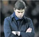  ?? Picture: REUTERS ?? DON’T LOOK DOWN: Mauricio Pochettino has unexpected­ly taken Tottenham Hotspur to the brink of the English Premier League title with the youngest team in the league