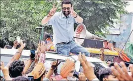  ?? HT PHOTO ?? BJP candidate Sunny Deol during a roadshow in Gurdaspur.