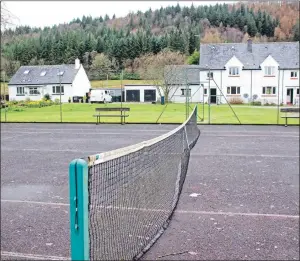  ?? 06_a12invtenn­is01 ?? The tennis court, with the police buildings nearby where the trophies turned up.