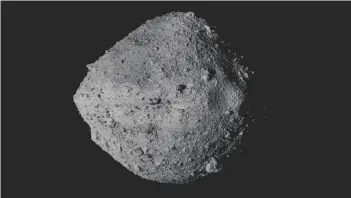  ??  ?? NASA THIS UNDATED IMAGE MADE available by NASA shows the asteroid Bennu from the OSIRIS-REX spacecraft.