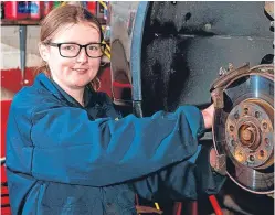  ??  ?? Nicole Allardyce has benefited from an apprentice­ship to become a mechanic.