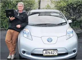  ?? PHOTO: CHRISTINE O’CONNOR ?? Brakes a worry . . . Henrik Moller with his Nissan Leaf.