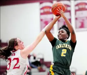  ?? John Heller/Post-Gazette ?? Scoring baskets was just one of many talents of Carlynton’s Conor Richardson. She also was a standout in volleyball and track and field, and was chosen as the West Xtra Female High School Athlete of the Year.