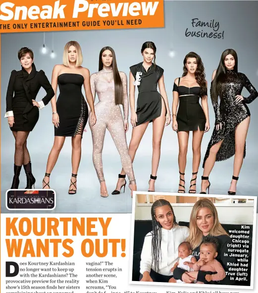  ??  ?? Kim welcomed daughter Chicago (right) via surrogate in January, while Khloé had daughter True (left) in April.