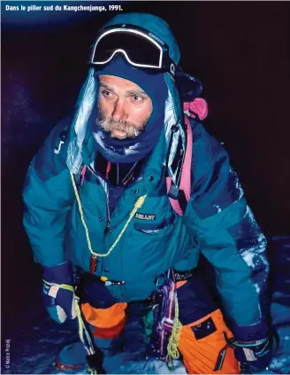  ?? ?? Dans le pilier sud du Kangchenju­nga, 1991.