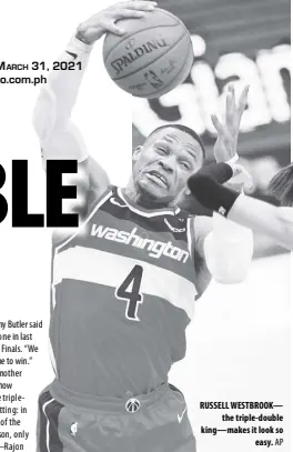  ?? AP ?? russell WESTBROOK— the triple-double king—makes it look so easy.
