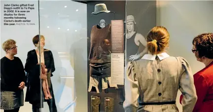  ?? PHOTOS: TE PAPA ?? John Clarke gifted Fred Dagg’s outfit to Te Papa in 2002. It is now on display for three months following Clarke’s death earlier this year.