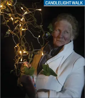  ??  ?? Janette Livingston at the Ballinacor Community Project Candleligh­t Walk at Avondale.