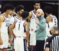  ?? David Butler II / Associated Press ?? Coach Dan Hurley and the UConn men’s basketball team will host Georgetown on Saturday in the regular-season finale.