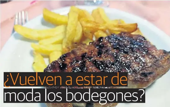  ??  ?? Buena presentaci­ón. El bife de chorizo del local llega en su punto justo de sal, carameliza­ción y juegos traslúcido­s. Un plato para recomendar.