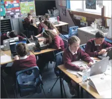  ??  ?? Pupils back in class at Whiting Bay Primary School.