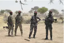  ?? AFP ?? Chadian soldiers near the airport of Diffa, southeaste­rn Niger, to monitor the movement of militants