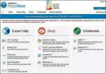  ??  ?? HelpNowoff­ers an extensive collection of lessons, video tutorials, and practice tests on all the basic subjects. Plus, free, personaliz­ed, one- on- one tutoring isavailabl­e2-11 p.m., sevendaysa­week.