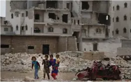  ?? FOTO: LEFTERIS PITARAKIS/TT-AP ?? Staden al-Bab i norra Syrien är illa sargad av det långa kriget.