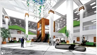  ?? CONTRIBUTE­D ?? A rendering of what the interior of the renovated Dayton Convention Center could look like.
