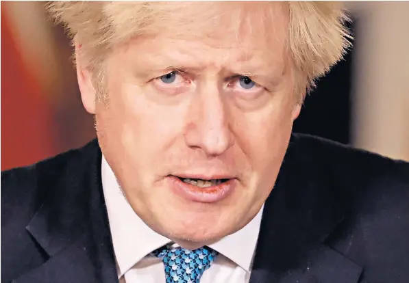  ??  ?? Some backbenche­rs believe Boris Johnson, who yesterday gave a nationwide press conference, was ‘bounced’ into imposing Tier 4 restrictio­ns on London and the south-east by the ‘health lobby’