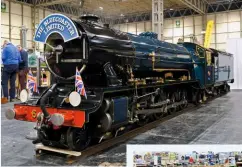  ??  ?? Resplenden­t in GER-style lined blue, RHDR 4-8-2 No. 6 Samson – which returned to steam in May after overhaul – is on the railway’s stand at Warley.