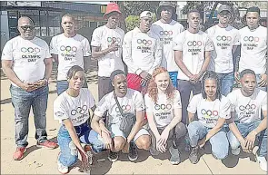  ?? (Pics: Ntokozo Magongo) ?? The 2022 Birmingham Commonweal­th Games-bound Team Eswatini with Eswatini Olympic and Commonweal­th Games Associatio­n (EOCGA) President Adam ‘Bomber’ Mthethwa (L) during the road show yesterday.