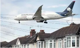  ?? Picture: PETER MACDIARMID/ GETTY ?? Aircraft noise is thought to have strongest link to middle- age spread