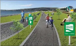  ??  ?? An artist’s impression of what the East Coast Greenway from Wicklow town to Greystones might look like.