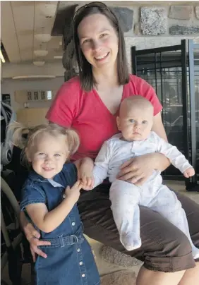  ?? DARLENE POLACHIC/For The StarPhoeni­x ?? Shannon Granger with Alexis, left, and Isaac. (Absent are sons Nathan and Simon). The mother of four’s miscarriag­e prompted her to push for a support group through her church.