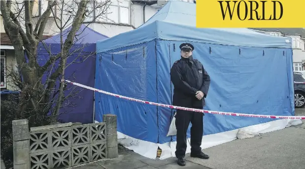  ?? YUI MOK / PA VIA THE ASSOCIATED PRESS ?? The residentia­l house in southwest London, sealed-off by British police after Russian businessma­n Nikolai Glushkov, a close friend of Putin critic Boris Berezovsky, was found dead late Monday.