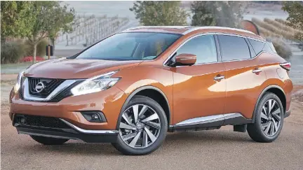  ?? N I S S A N ?? From its arrow- like headlights to “floating” rear roof, Nissan stylists have reshaped the 2015 Murano.