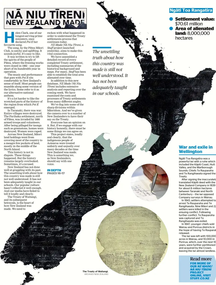  ??  ?? The Treaty of Waitangi. ARCHIVES NEW ZEALAND