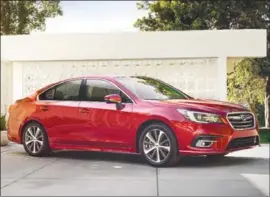  ??  ?? The 2018 Subaru Legacy features a revised front and rear styling for sportier look and redesigned interior with more premium materials.