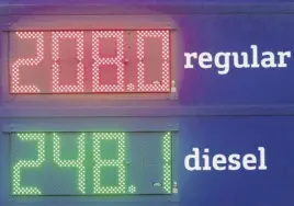  ?? ERIC WYNNE ■THE CHRONICLE HERALD ?? The price for a litre of self serve gasoline hit a new record with a 9.5 cent increase overnight.