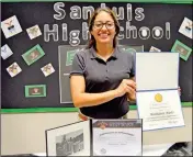  ?? FILE PHOTO ?? NATHANIA NUñO SHOWS documents notifying her of her acceptance to the U.S. Military Academy at West Point.