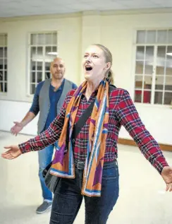  ?? Matthew Busch / Contributo­r ?? Bouk, a mezzo-soprano, and Rubio, a baritone, rehearse for Alamo City Opera’s staging of “As One.”