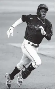  ?? DANIEL A. VARELA dvarela@miamiheral­d.com ?? The season is still young, but Jazz Chisholm Jr., is showing he can be a catalyst for Marlins’ scoring rallies.