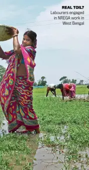  ?? ?? REAL TOIL? Labourers engaged in NREGA work in West Bengal