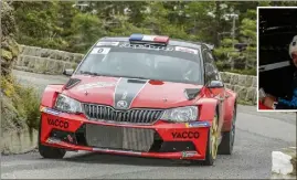  ??  ?? Jean-Baptiste Franceschi : « Le châssis de la Skoda Fabia R est fabuleux. On dirait qu’il n’y a pas de limite. Mais, bon, celle-ci existe et mieux vaut ne pas la dépasser ! » (Photos Thierry Mouchet et Jo Lillini)