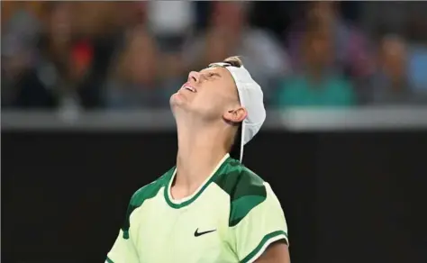  ?? ?? Holger Rune var hele følelsesre­gistret igennem mod Arthur Cazaux i anden runde af Australian Open. Foto: EPA